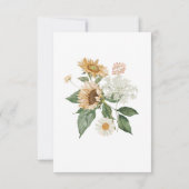 Rustikale Blumen-Sonnenblumen-Wildblumen-Hochzeit Save The Date (Rückseite)