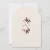 Rustikale Blumenarbe Monogram Herbstliche Hochzeit Einladung (Rückseite)