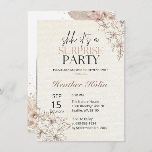 Rustikale Blumenausleihkarte online Einladung (Vorne/Hinten)