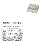 Rustikale Blumenbanden Familienname und Rücksendea Gummistempel (Stempel)