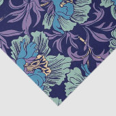 Rustikale, blumenblaue, Aquamarine und Lila Dekoup Seidenpapier (Ausschnitt)