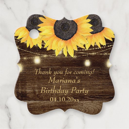 Rustikale Blumenblumen Geburtstagsparty Geschenkanhänger (Vorderseite)