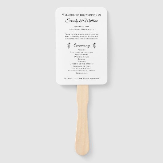 Rustikale Blumenblumen Hochzeitsprogramm Fans Fächer (Vorderseite)