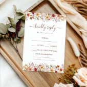 Rustikale Blumenblüten-Boho-Hochzeits-RSVP-Karten Begleitkarte