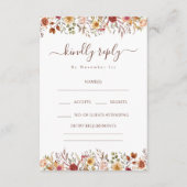 Rustikale Blumenblüten-Boho-Hochzeits-RSVP-Karten Begleitkarte (Vorderseite)