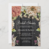 Rustikale Blumenbraun-Dusche Einladung (Vorderseite)