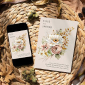 Rustikale Blumenbraun neutrale, einfache Elegant-H Einladung