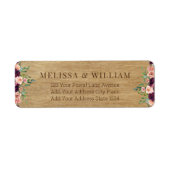 Rustikale Blumenbräune Hochzeitsfeier Rücksendeadr (Vorne)