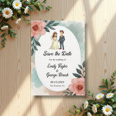 Rustikale Blumenbrille und Groomehe Save The Date