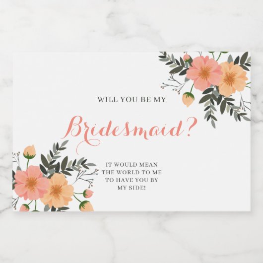 Rustikale Blumenbrücke Vorschlag Geschenk Schaumweinetikett (Einzelnes Label)