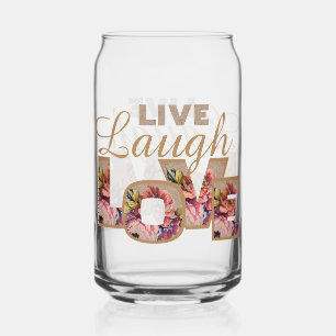 Rustikale Blumenbuchstaben Live Laugh Love  Dosenglas