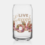 Rustikale Blumenbuchstaben Live Laugh Love Dosenglas (Rückseite)