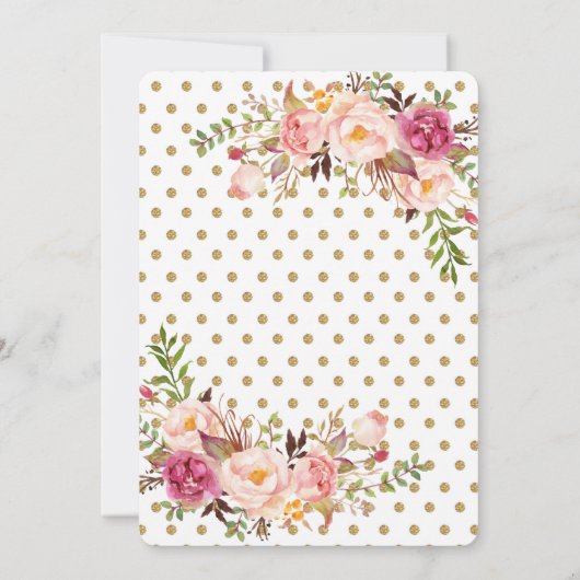 Rustikale Blumendärme Taufe Einladung (Rückseite)