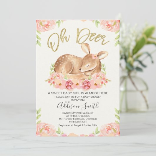 Rustikale Blumendusche Einladung (Stehend Vorderseite)