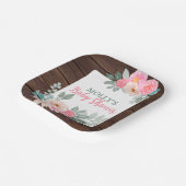 Rustikale Blumendusche Platz Pappteller (Gewinkelt)