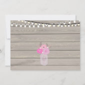 Rustikale Blumendusche Rosa Brautdusche Einladung (Rückseite)