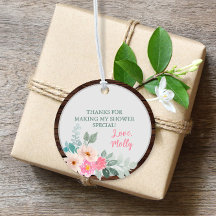 Rustikale Blumendusche Runde Gastgeschenk Tag