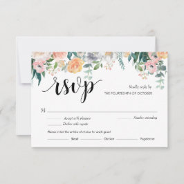 Rustikale Blumenduske - Hochzeitskarte (Mahlzeiten RSVP Karte