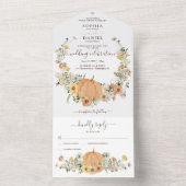 Rustikale Blumenernte Fall Pumpkin Hochzeit All In One Einladung (Innen Boden)