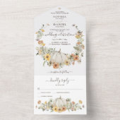 Rustikale Blumenernte fallen Pumpkin Hochzeit in All In One Einladung (Innen Boden)