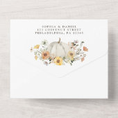 Rustikale Blumenernte fallen Pumpkin Hochzeit in All In One Einladung (Rückseite)