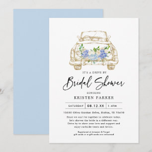 Rustikale Blumenfahrt mit Brautdusche Einladung