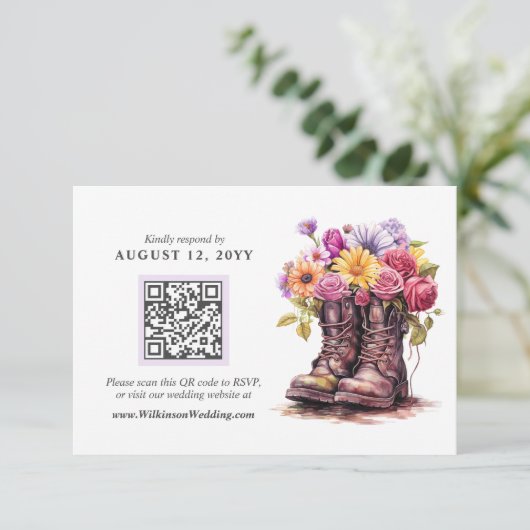 Rustikale Blumenfarm stimuliert digitale Hochzeits Einladung (Stehend Vorderseite)