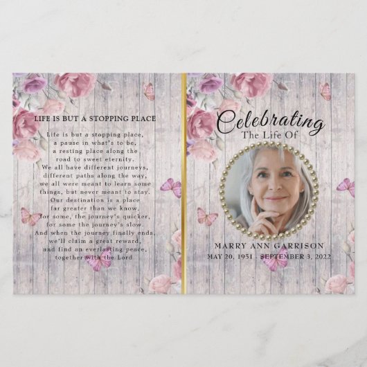 Rustikale Blumenfeier des Programms "Leben" (Vorderseite)