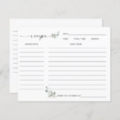 Rustikale Blumengärten Brautparty Rezept Karte (Vorne/Hinten)