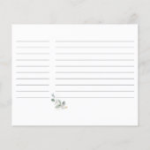 Rustikale Blumengärten Brautparty Rezept Karte (Rückseite)