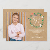 Rustikale Blumengarten Erste Heilige Kommune Dankeskarte (Vorne/Hinten)