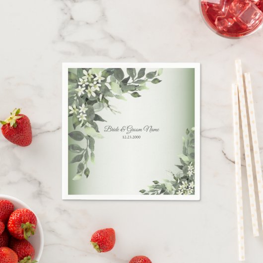 Rustikale Blumengärten Eukalyptus Blätter Party Serviette (Beispiel)