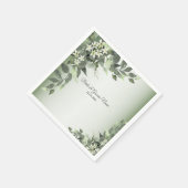 Rustikale Blumengärten Eukalyptus Blätter Party Serviette (Ecke)