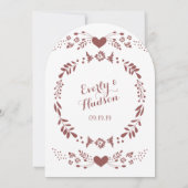 Rustikale Blumengarten Folk Art Marsala Hochzeit Einladung (Rückseite)