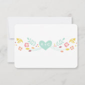 Rustikale Blumengarten Folk Art Marsala Hochzeit RSVP Karte (Rückseite)