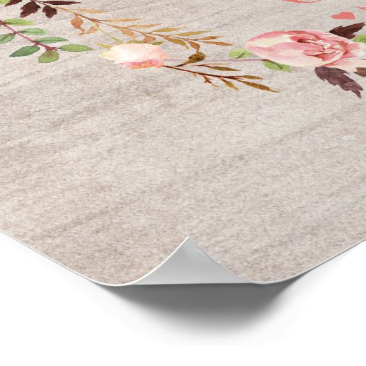 Rustikale Blumengeschenke und Karten für Hochzeite Poster (Ecke)