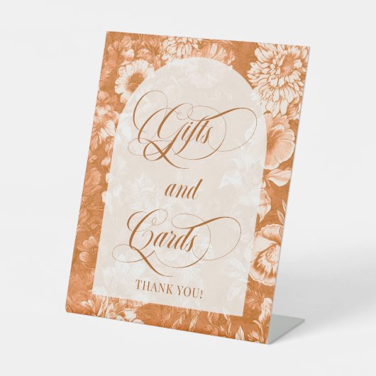 Rustikale Blumengeschenke und -karten Sockelschild (Vorderseite)