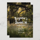 Rustikale, blumengeschmückte Blume im Wald Süß 16 Einladung (Vorne/Hinten)