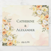 Rustikale, blumengeschmückte Hochzeiten, maßgeschn Schaumweinetikett (Einzelnes Label)