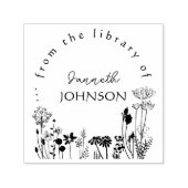 Rustikale, blumengeschmückte Runde aus Bibliothek Permastempel (Design)