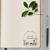 Rustikale, blumengeschmückte Runde aus Bibliothek Permastempel