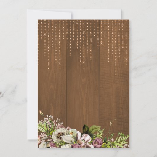 Rustikale, blumengeschmückte Scheune Herbst Probe  Einladung (Rückseite)