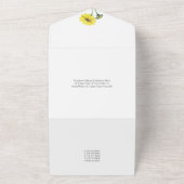 Rustikale, blumengeschmückte Sonnenblumenhochzeit All In One Einladung (Außenbereich)