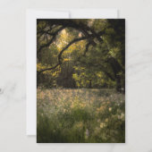 Rustikale, blumengeschmückte Waldbaumfeder Einladung (Rückseite)