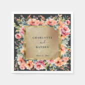 Rustikale Blumengestelle Grüne Hochzeit Serviette (Vorderseite)