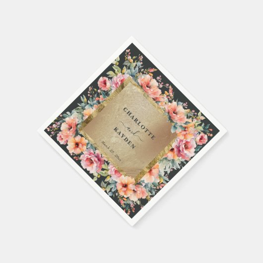 Rustikale Blumengestelle Grüne Hochzeit Serviette (Ecke)