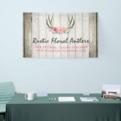 Rustikale Blumengeweih-Shabby Chic-Rosen u. Holz Banner (Messeveranstaltung)
