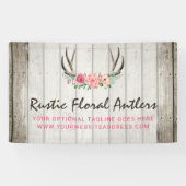 Rustikale Blumengeweih-Shabby Chic-Rosen u. Holz Banner (Horizontal)