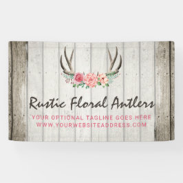 Rustikale Blumengeweih-Shabby Chic-Rosen u. Holz Banner