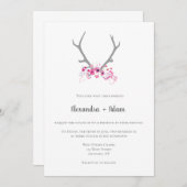 Rustikale Blumengeweihe, die Einladungen wedding (Vorne/Hinten)